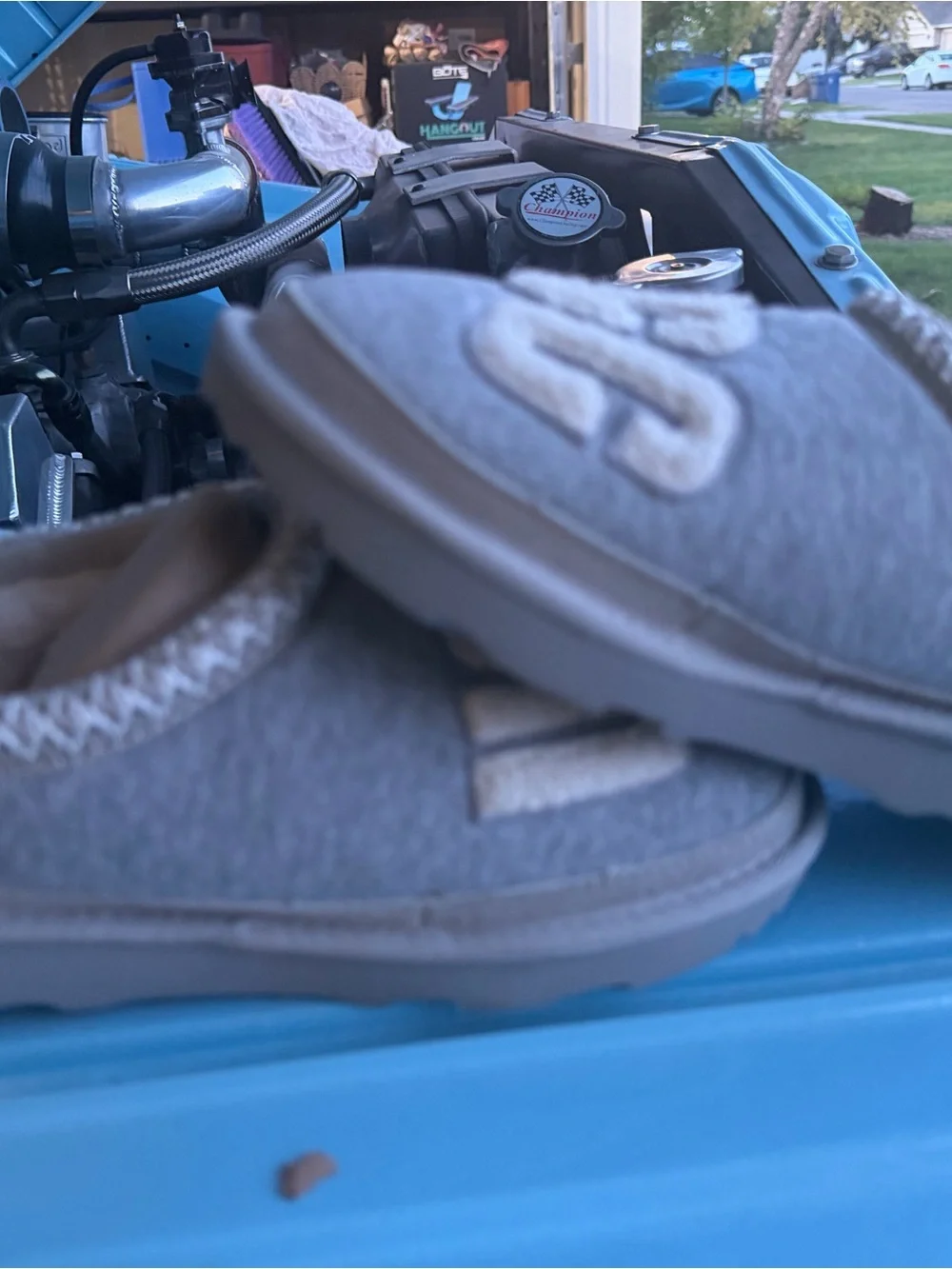 UGG Kids gray Slip-On Cozy Slippers